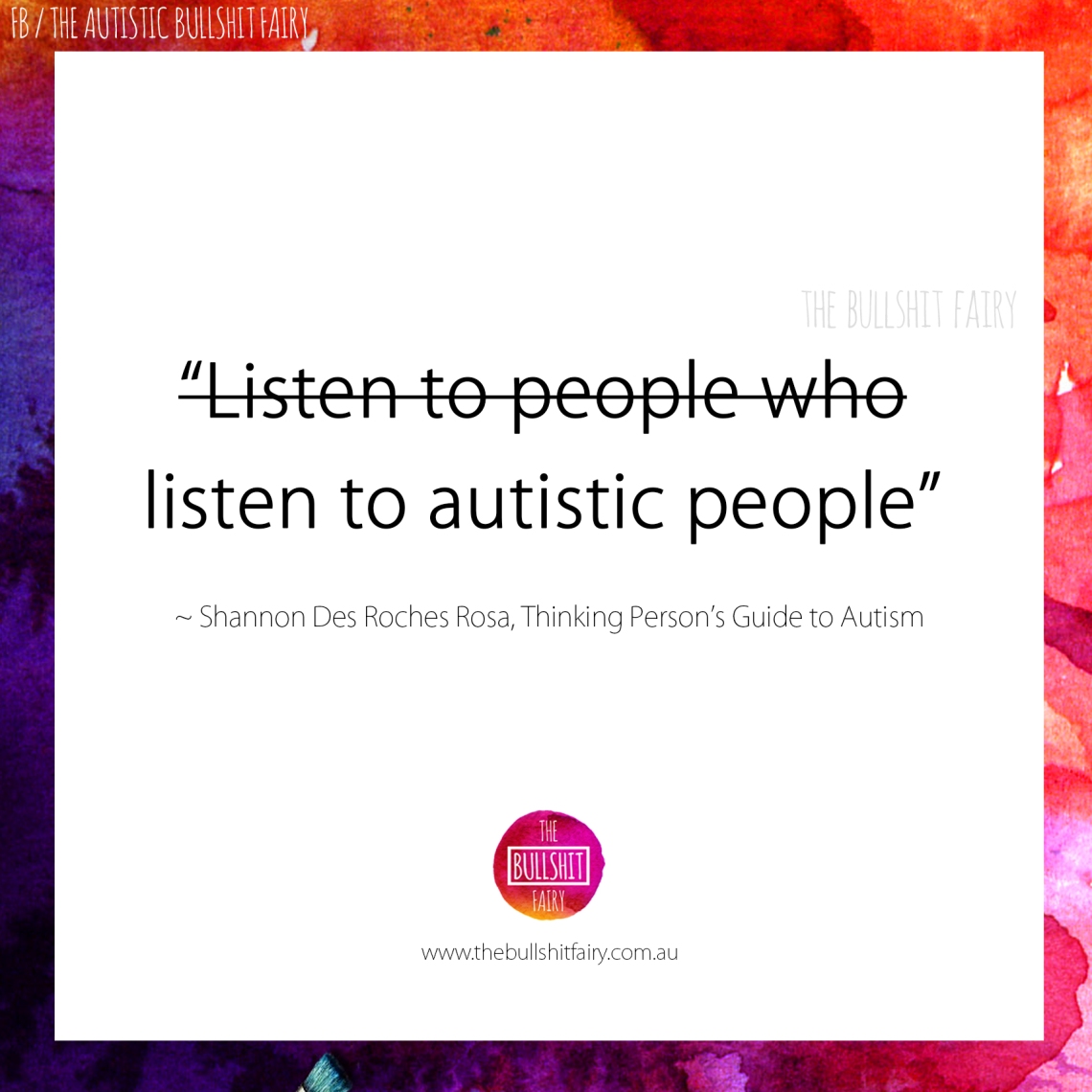 The Bullshit Fairy - Listen to Autistic People